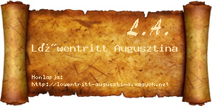 Löwentritt Augusztina névjegykártya